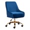 Madelaine Office Chair Navy Blue Gold Steel Base Height Adjustable Home